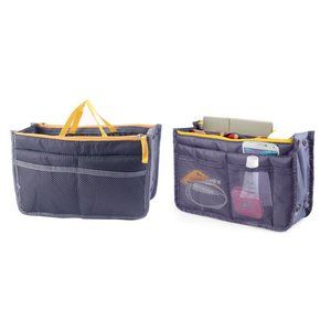 Travel Tote Handbag/Purse Insert Cosmetic Organizer (Gray)